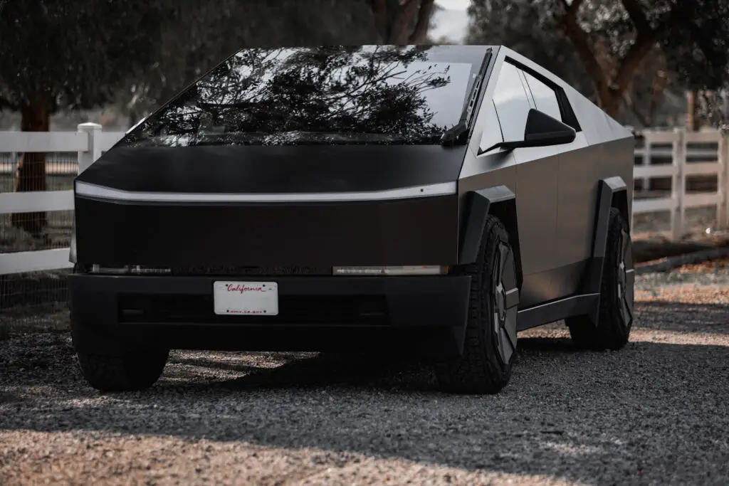 tesla cyber truck murdered out satin black wrap