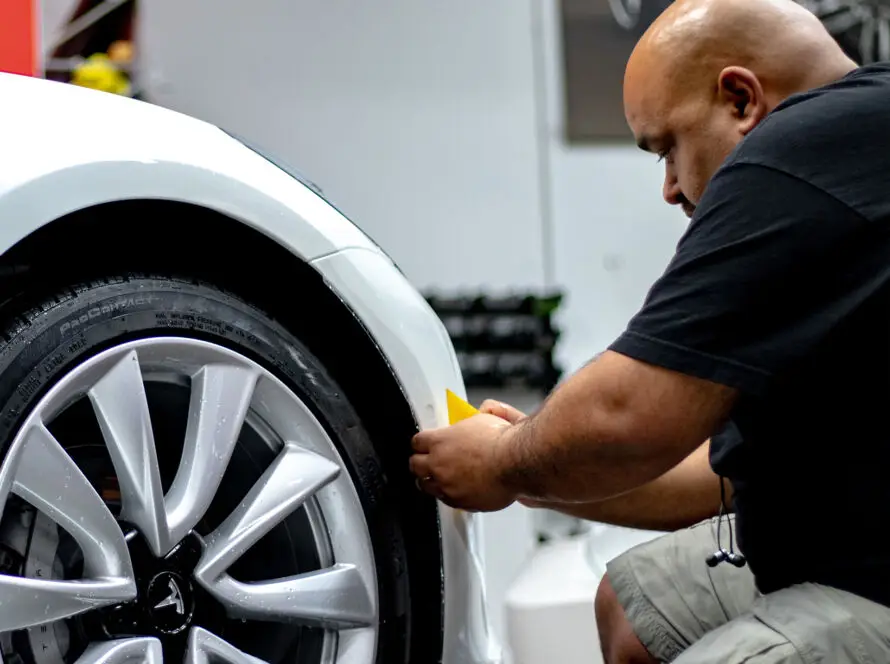 Tesla Model 3 Front Bumper Paint Protection Film Clear Bra Install Xpel